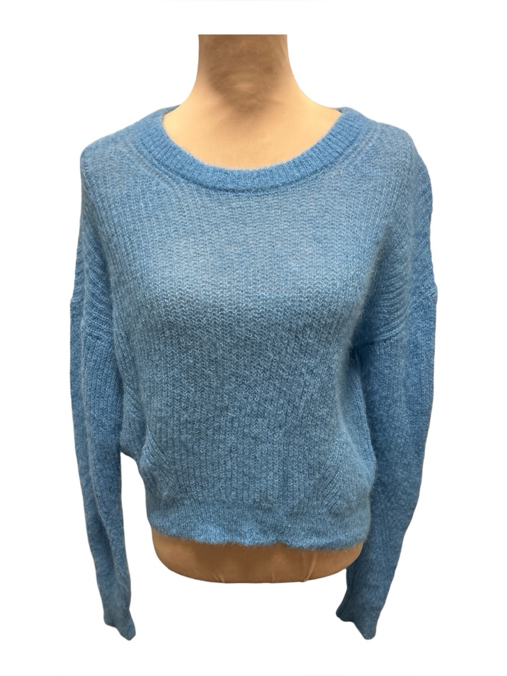 Veronica Beard Mohair Alpaca Blend Long Sleeve Crew Neck Blue Sweater Sz Medium.